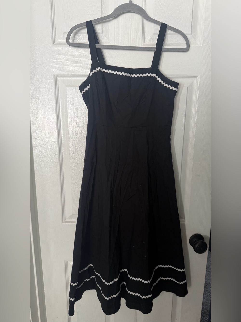 Cynthia Rowley Black Midi Sundress with White Trim